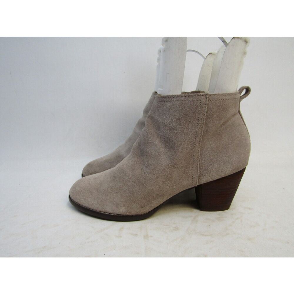 Lands End Womens Size 9.5 B Brown Suede Zip Ankle Fashion Boots Bootie